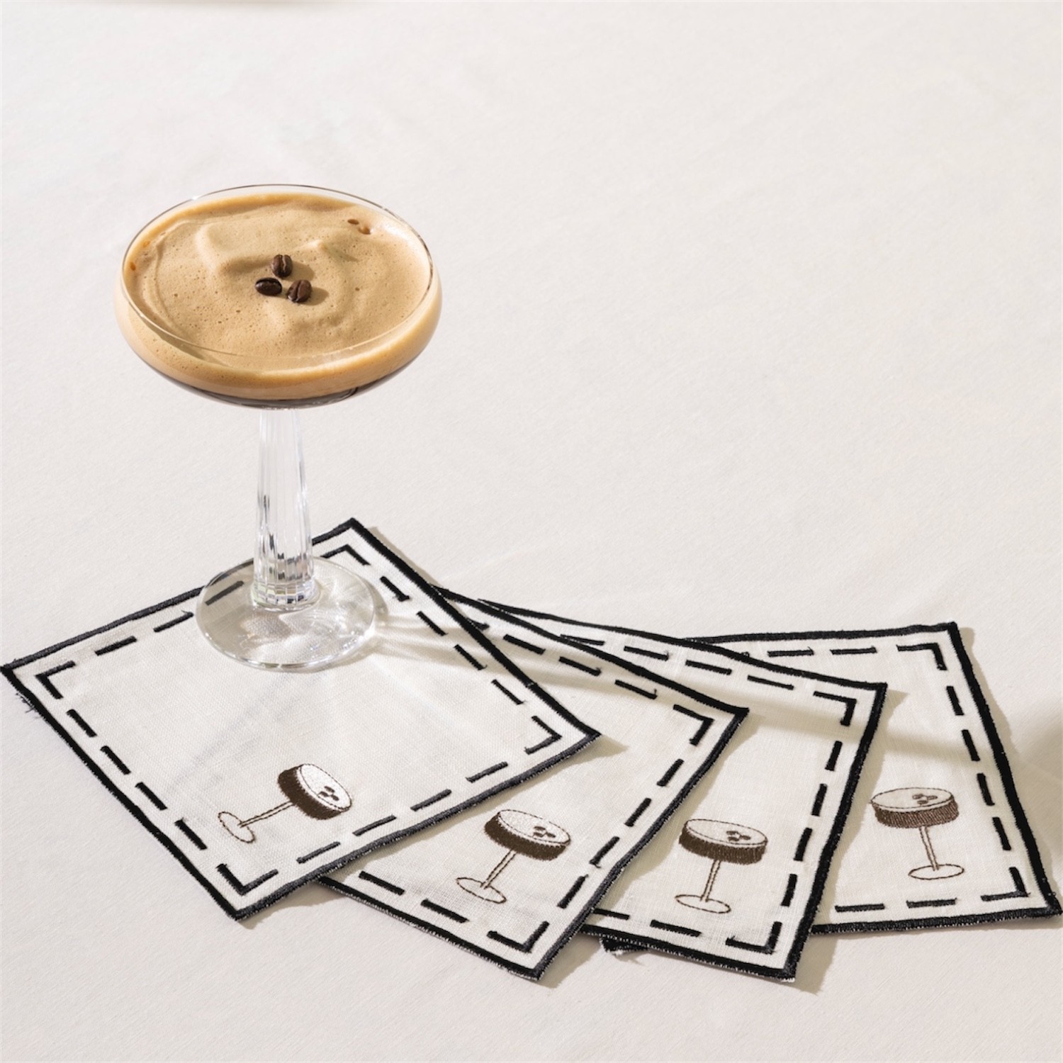 The Cocktail Club Espresso Martini 4’Lü Kokteyl Peçete Takımı